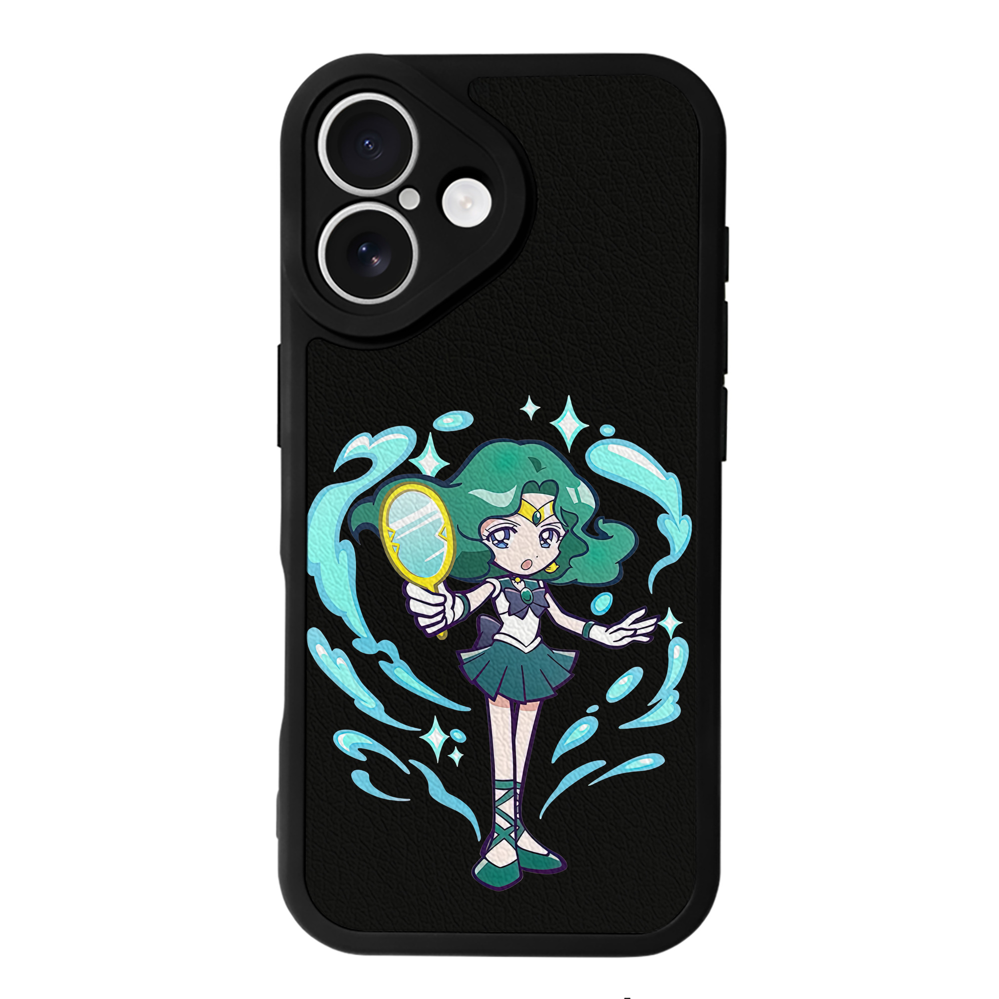 （画像用） 美少女戦士セーラームーン 海王 みちる（かいおう みちる） Sailor Moon Kaiou Michiru 【iPhone 16シリーズ対応】シリコンスマホケース（レザー調） 材質：シリコン